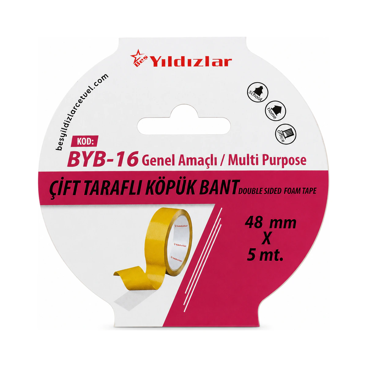 YILDIZLAR ÇİFT TARAFLI KÖPÜK BANT 48mm x 5 Metre