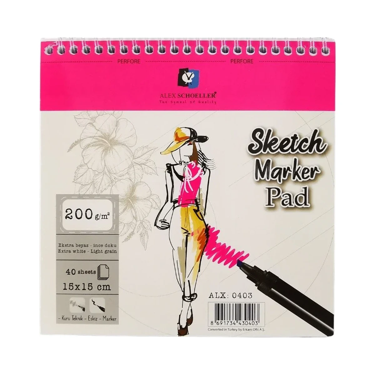 Alex Sketch Marker Pad 15x15 cm 200 Gr