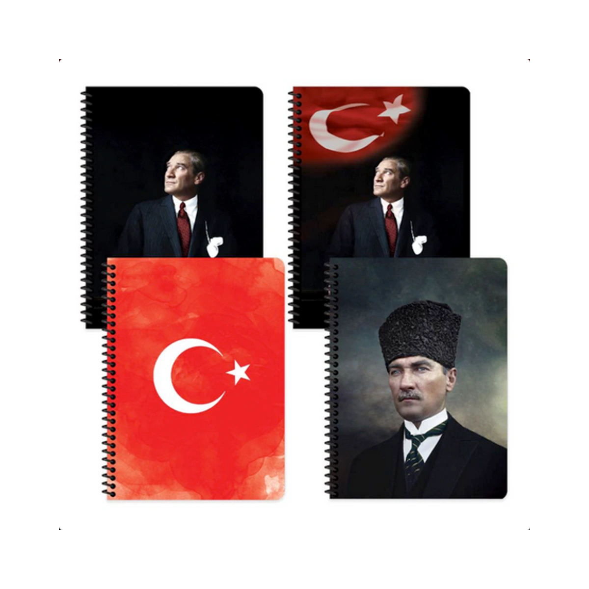 Keskin A4 80 Yp. Karton Kp.Spr.Defter-Atatürk ve Bayrak