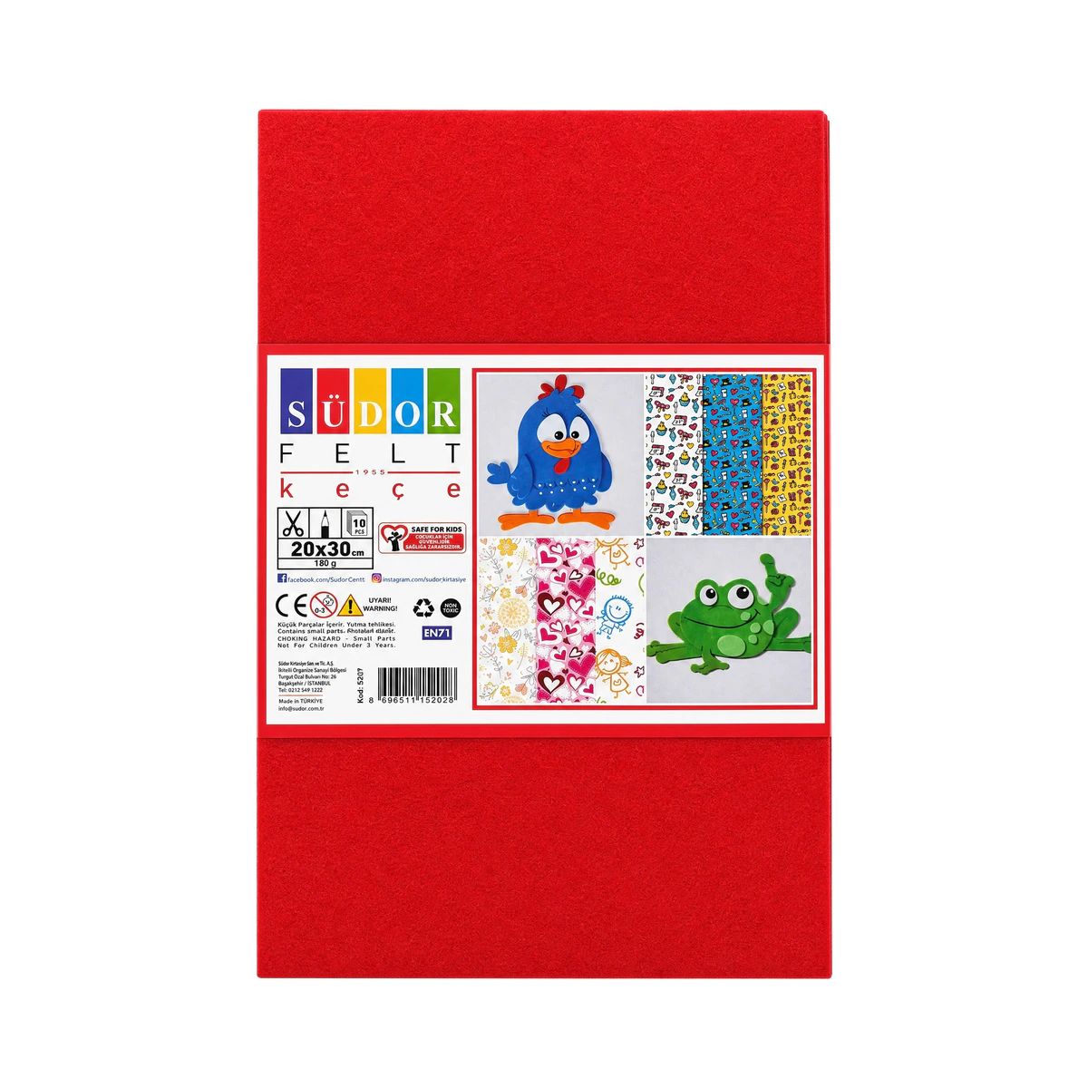 Südor Keçe Karışık Renk 10'lu Paket 20X30 Cm