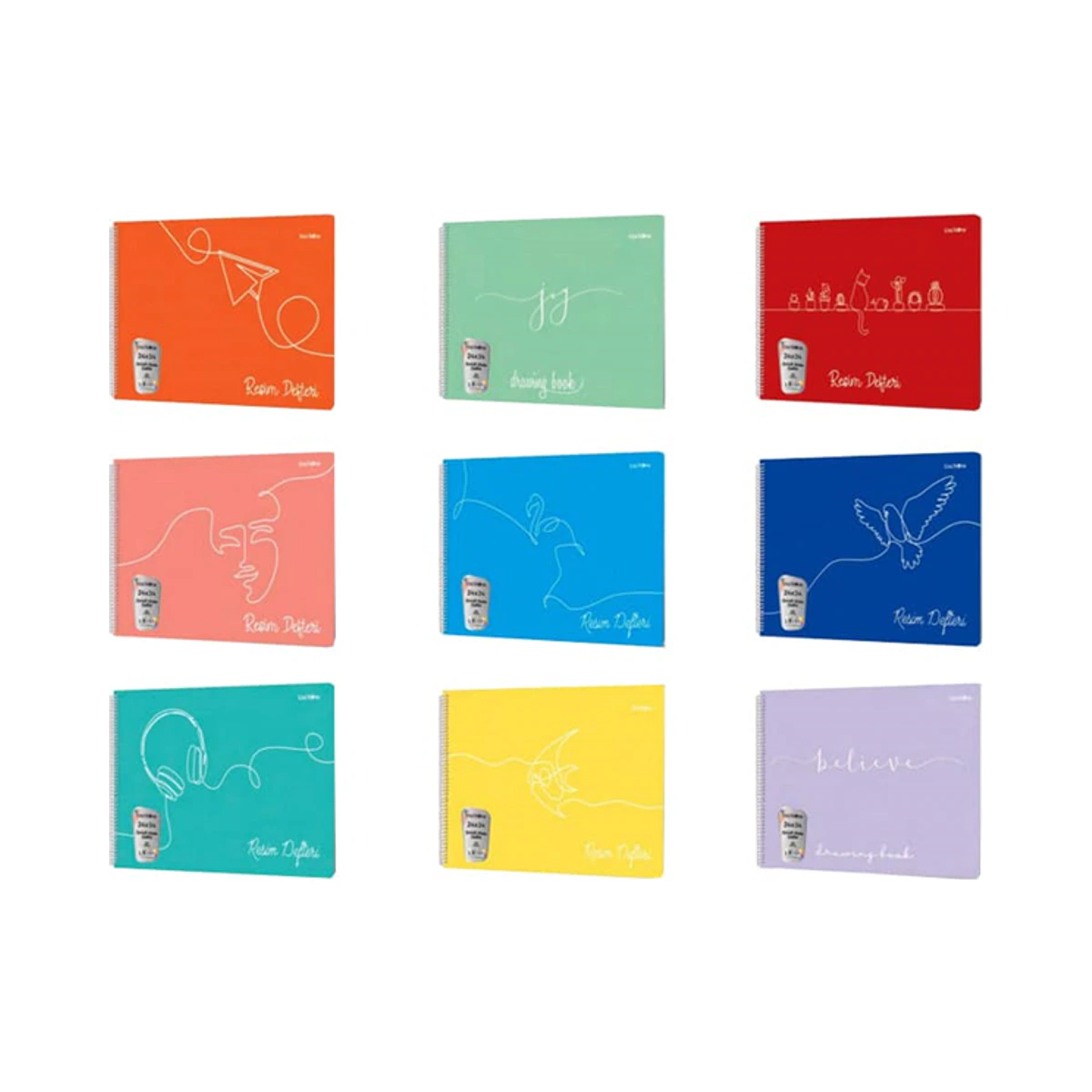 Çınar Uni Note PP Kapak Spiralli Resim Defteri 25x35 Cm